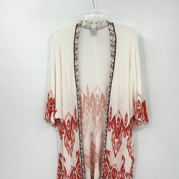 CHICOS shirt jacket tunic duster kimono aztec hippie boho lightweight XS 3 - Picture 3 of 9